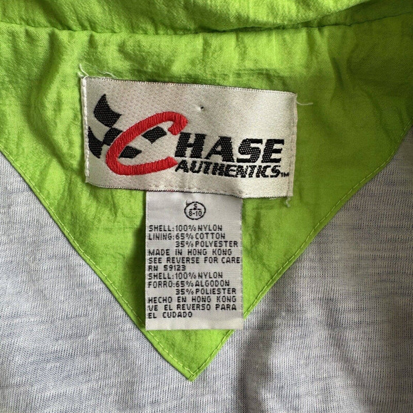 CHASE AUTHENTICS Rainbow NASCAR Jacket Jeff Gordon Windbreaker youth S 8-10 - Picture 9 of 11